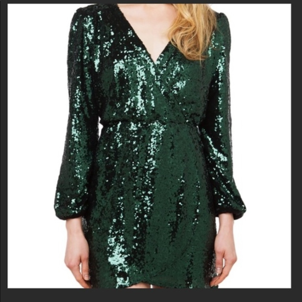 AKIRA green sequin dress